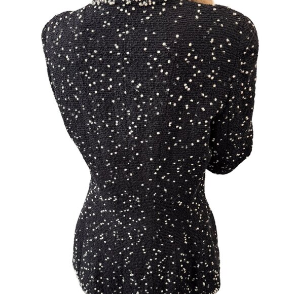 CHANEL Vintage 95A CC Logo Tweed Jacket Blazer #40 Black Wool Long [105651] - Picture 4 of 12